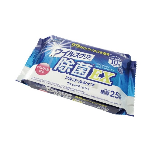 ウイルスＣ除菌ＥＸ極厚大判アルコールウェット×５