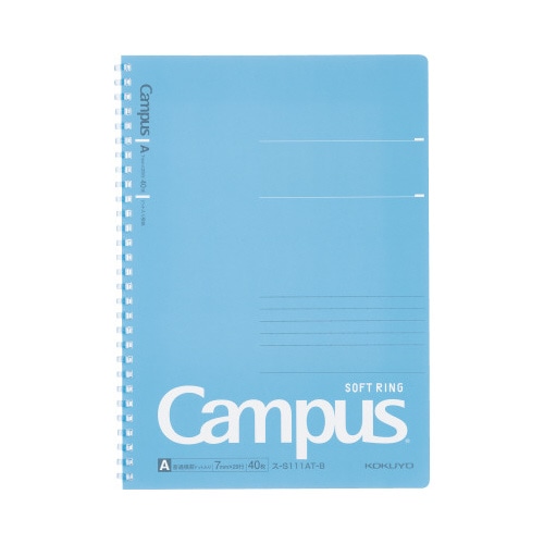 キャンパスソフトリングドット罫４０枚Ｂ５　青　５冊