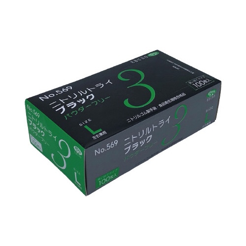 ニトリルトライ３　ブラック　ＰＦ　Ｌ