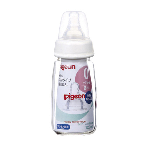 スリムタイプ哺乳びん　耐熱ガラス　（１２０ｍｌ）