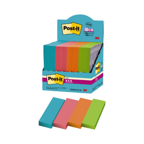 強粘着マルチカラー１　７５×２５　４色　２４冊