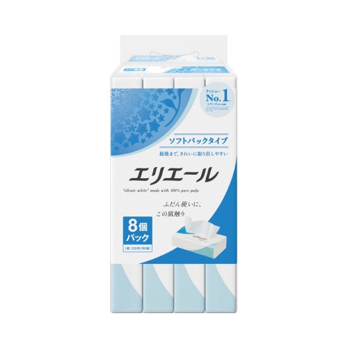エリエール　ティシュー　ソフトパック　１６０Ｗ８Ｐ