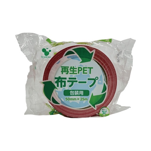 再生ＰＥＴ布テープＮｏ．１６０５　赤　５０ｍｍ