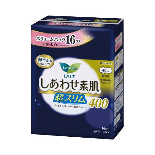 ロリエ　しあわせ素肌超スリム４０センチ羽つき１６枚