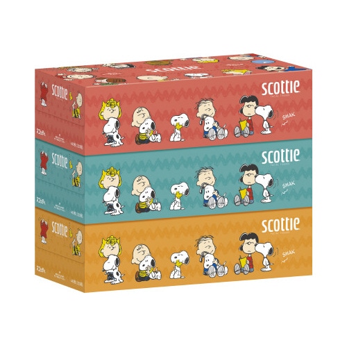 スコッティ　ティシュー　スヌーピー　２２０組×３箱