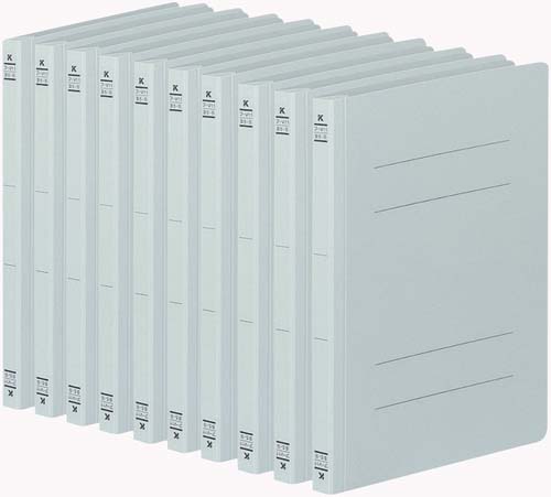 フラットファイルＶ樹脂とじ具　Ｂ５縦　灰　１０冊