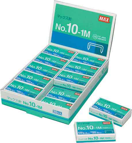 ホッチキス　１０号針　１０００本入　２０箱