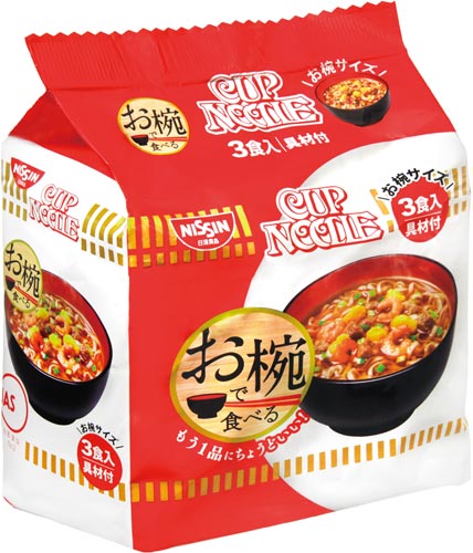 お椀で食べるカップヌードル　３食パック　９６ｇ×６※