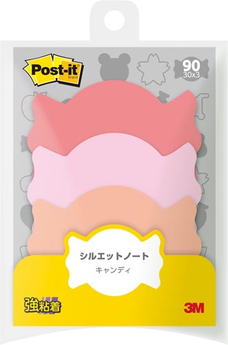 ポストイット　シルエットノート　強粘着　キャンディ