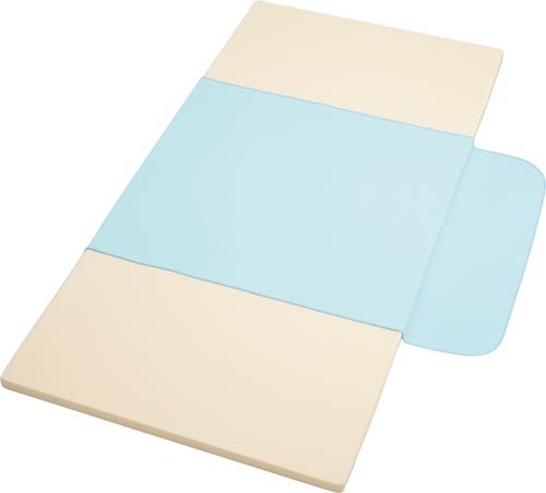 防水シーツスムースニットタイプ　　サックス