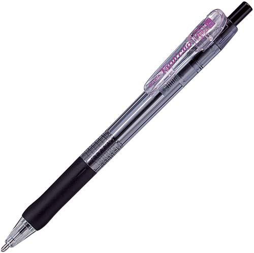 ノック式タプリクリップボールペン１．６ｍｍ黒１０本