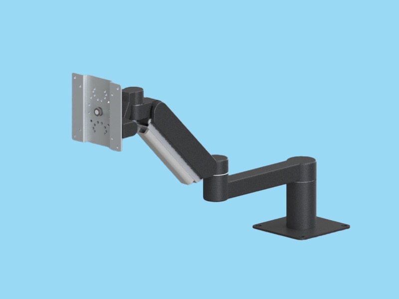 3Kg対応 画面回転・上下可動・スイベル機能と回転アームによる平行移動機構を備えた3軸ディスプレイアーム 本体ユニット（ブラック色）