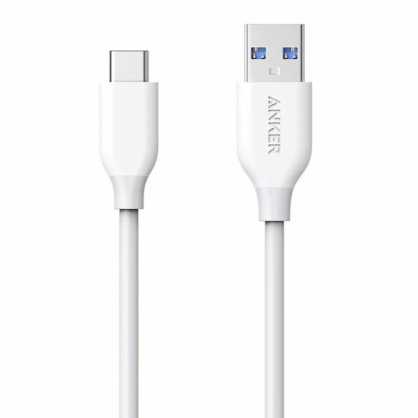 Anker PowerLine USB-C & USB-A ケーブル (USB3.0対応) Xperia/Galaxy/LG/iPad Pro/MacBook その他 Android 等 USB-C機器対応 (ホワイト)