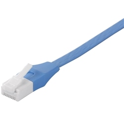 ツメの折れないLANケーブル カテゴリー6 ストレート フラット 5m ブルー