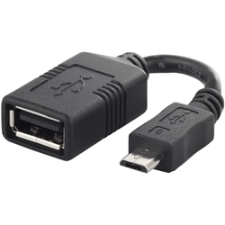 USB変換アダプター USB-microB：USB-Aメス ブラック