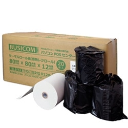 感熱レジロール 幅80mm×外径80mm×内径12mm［20巻入］ 中保存紙