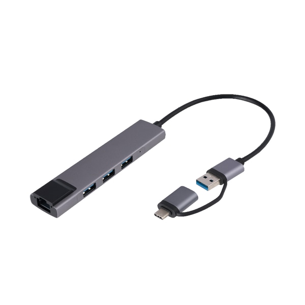 USB3.2 Gen1 Type-C & A 3ポート USBハブ アルミ