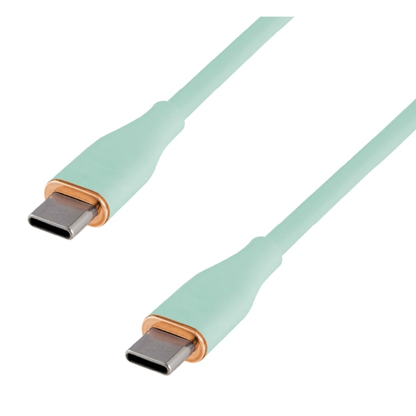 USB Type-Cケーブル やわらかシリコン 絡まりにくい USB PD対応 急速充電 1m グリーン