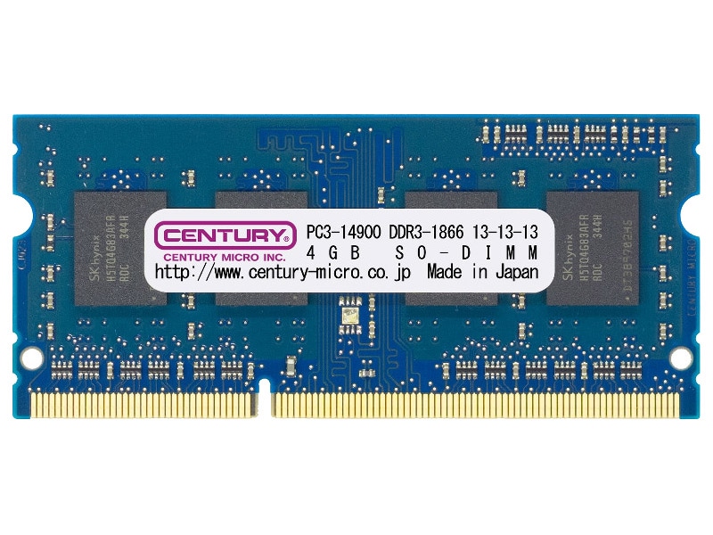 ノートPC用 PC3-14900/DDR3-1866 4GB SO-DIMM 日本製