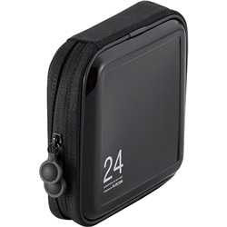 CD/DVDケース/セミハード/ファスナー付/24枚入/ブラック