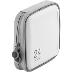 CD/DVDケース/セミハード/ファスナー付/24枚入/ホワイト