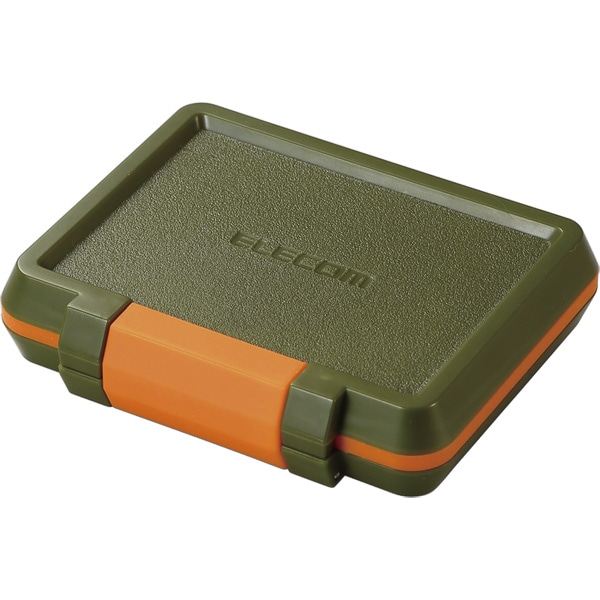 メモリカードケース/ハード/SD8枚+microSD8枚収納/カーキ