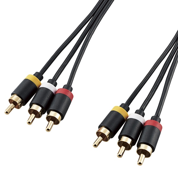AVケーブル/TV-ビデオデッキ用/RCAピンプラグ×3-RCAピンプラグ×3/ブラック/2.0m