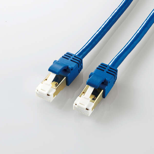 LANケーブル/CAT7準拠/爪折れ防止/やわらか/2.0m/ブルーメタリック