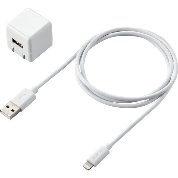 Lightning-AC充電器/1.0A出力/ケーブル同梱/1.0m/ホワイト