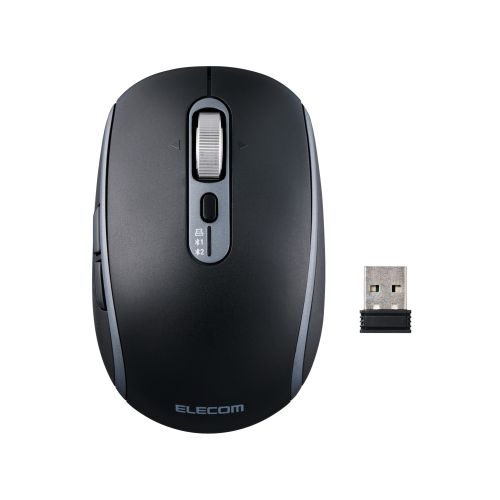 マウス/Precisionist/無線2.4GHz/Bluetooth/マルチペアリング/充電式/Mサイズ/静音/チルトホイール付/ブラック