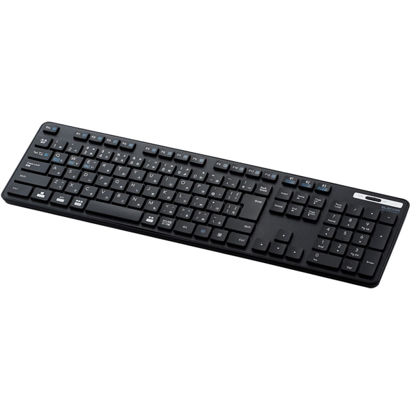 Bluetoothフルキーボード/薄型/メンブレン式/抗菌/マルチペアリング対応/ブラック