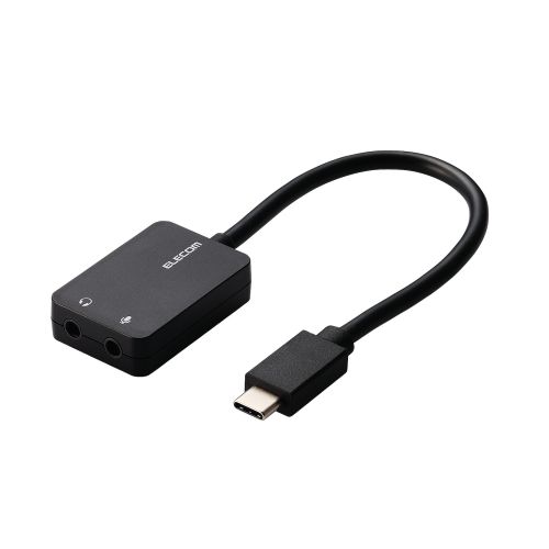 USBオーディオ変換アダプタ/USB Type-C/0.15m/ブラック