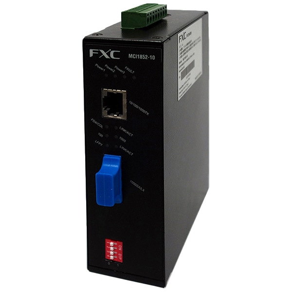 10/100/1000BASE-TX to 1000BASE-LX(SC SMF-10km)産業用メディアコンバータ