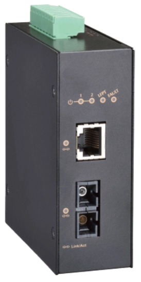 産業用 10/100/1000-TX to LX(Max10Km)メディアコンバータ(-40～75度）