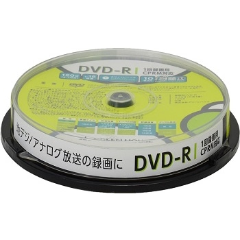 DVD-R CPRM 録画用 4.7GB 1-16倍速 10枚スピンドル インクジェット対応