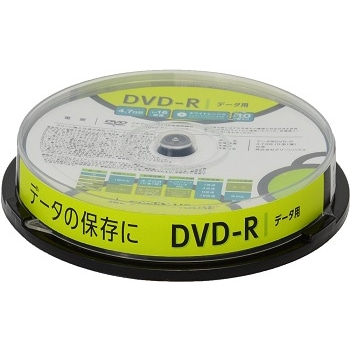 DVD-R データ用 4.7GB 1-16倍速 10枚スピンドル インクジェット対応