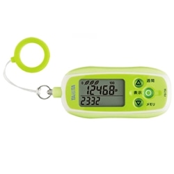 防犯ブザー付3Dセンサー搭載歩数計 グリーン