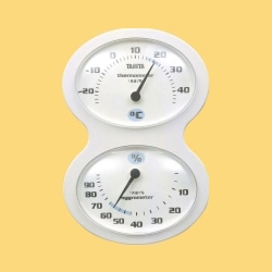 壁掛式 アナログ温湿度計 ホワイト