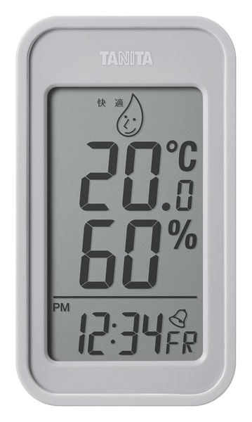 デジタル温湿度計 ウォームグレー
