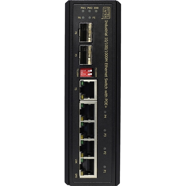 産業用GbE/PoE対応イーサネットスイッチ HES-3306PL-F1C1 (10/100/1000BASE-T×4(PoE)+SFP×1+Combo×1(RJ45/SFP))