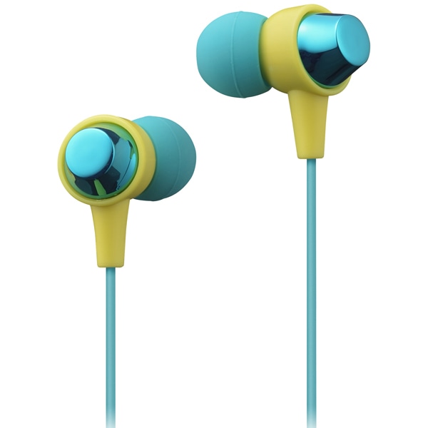 カナル型ヘッドホン（イヤホン） グリーン×イエロー