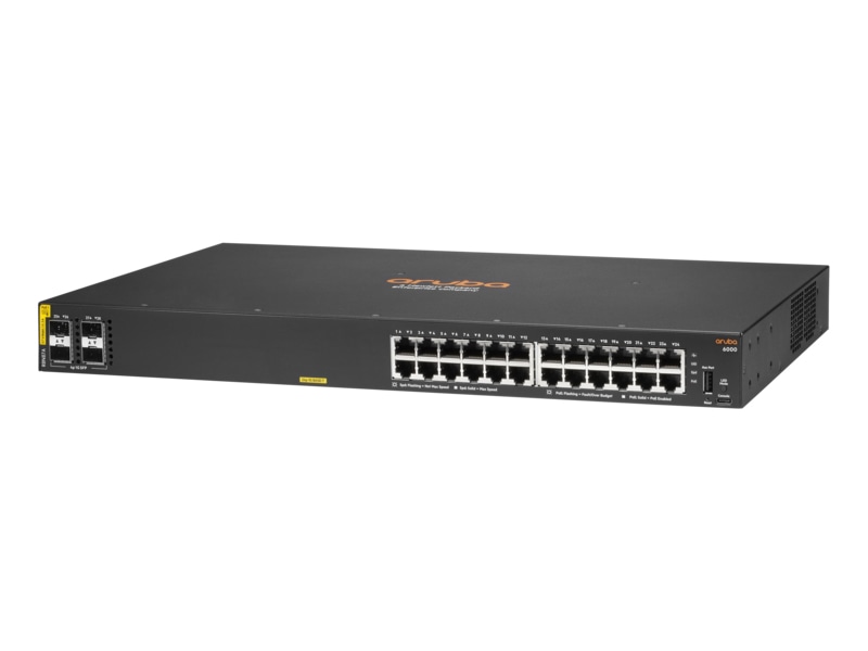 HPE Aruba Networking CX 6000 24G Class4 PoE 4SFP 370W Switch