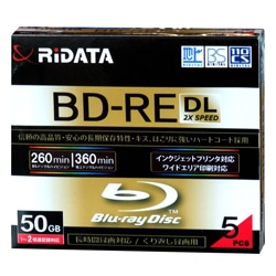 RiDATA 繰り返し録画用BD-RE(DL) 260分 5枚パック （スリムケース）