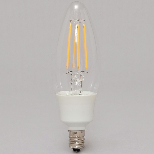 LEDフィラメント電球 E12タイプ 40形相当 電球色 非調光 クリアタイプ