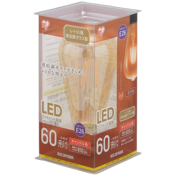 LEDフィラメント電球 レトロ球 E26 60形相当 ST形