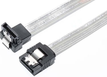 Bullet シリアルATA3ケーブル 片下L型 ラッチ付 15cm シルバー ストレートタイプ