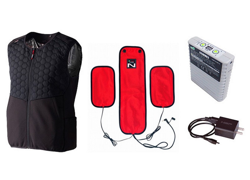 Nヒートベスト フルセット (キルト/ブラック/L/発熱体×3)