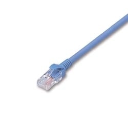 簡易包装 UTPC5e対応LANケーブル コネクター付 ライトブルー より線AWG24 X 4P 1m