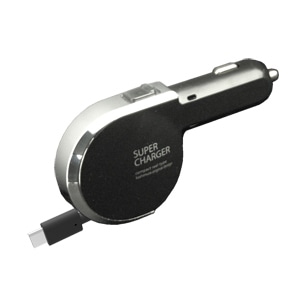 DC充電器 リール 3A Type-C ブラック