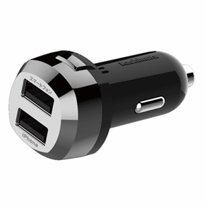 DC充電器 2.4A出力 USB×2ポート ブラック